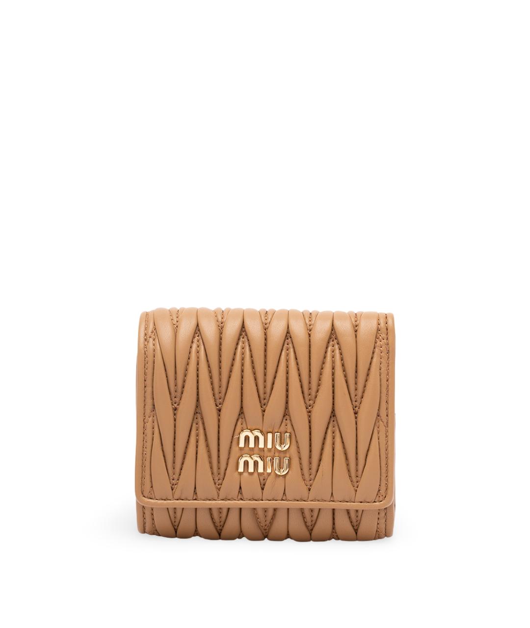 MIU MIU Коричневый кожаный кошелек, фото 1