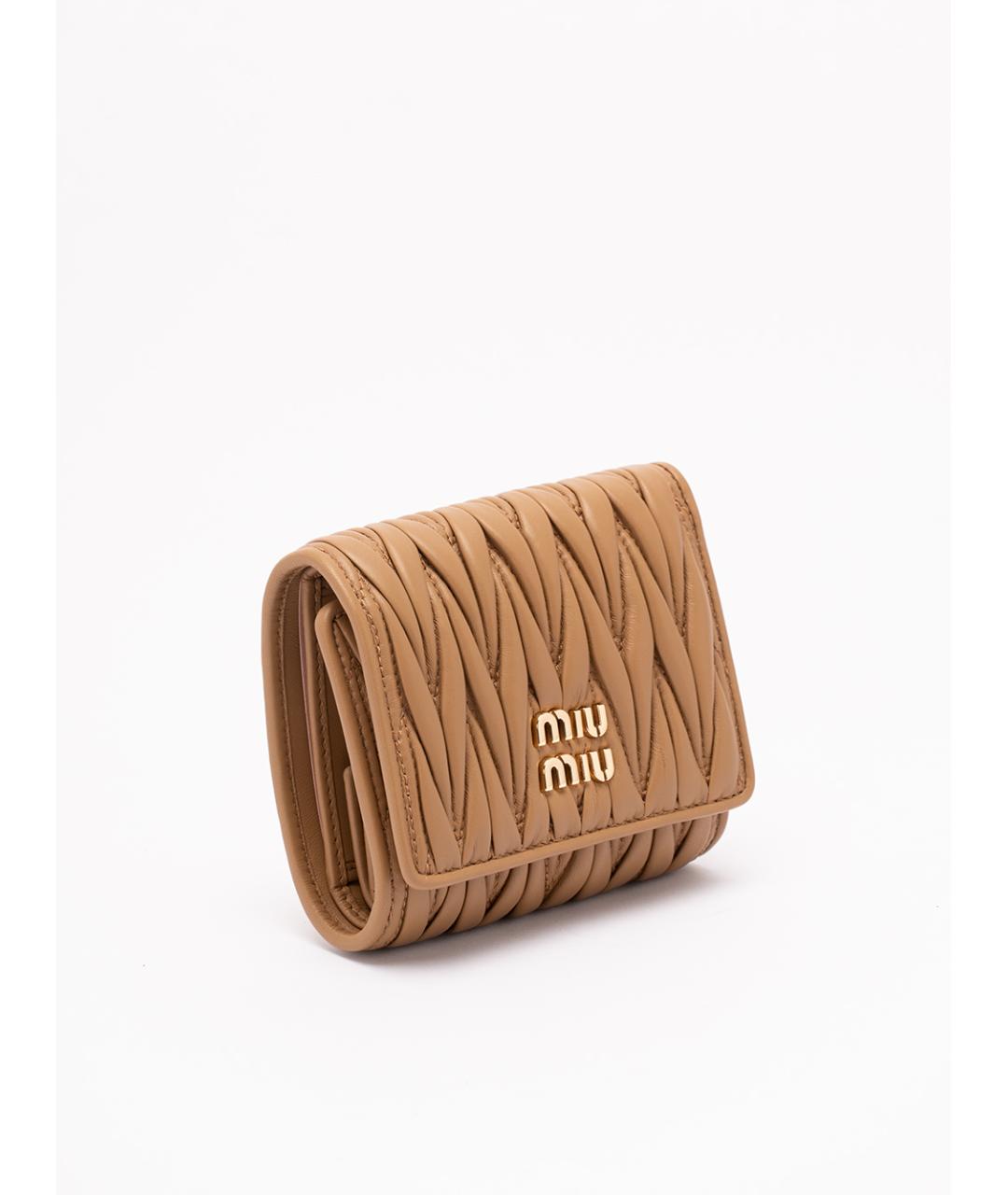 MIU MIU Коричневый кожаный кошелек, фото 3