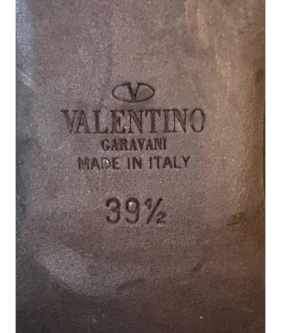 VALENTINO Черные кожаные босоножки, фото 8
