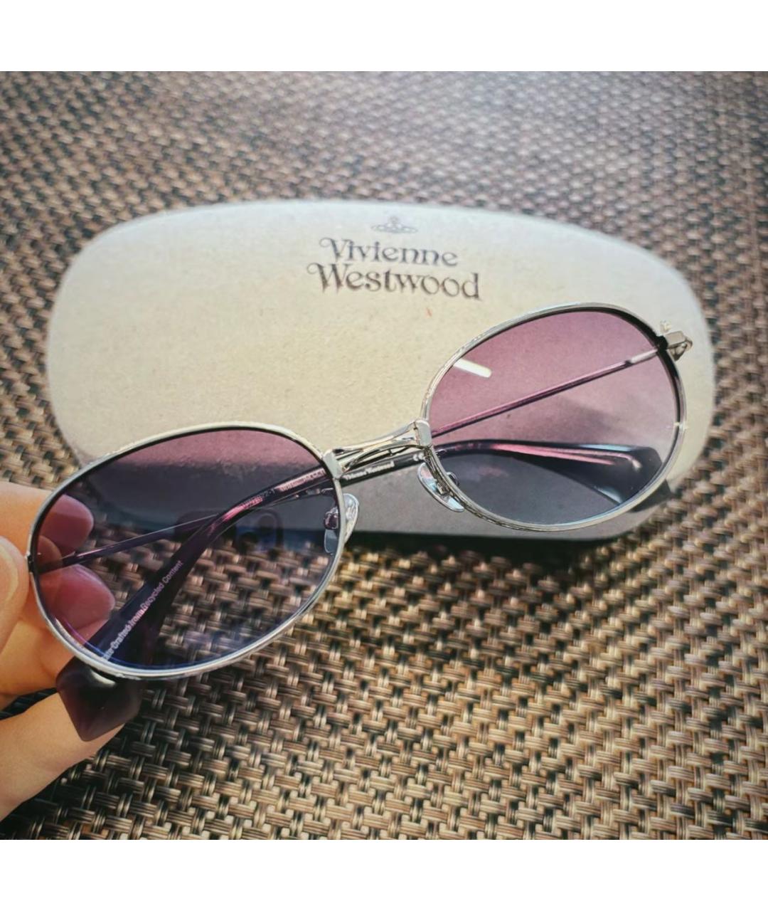 VIVIENNE WESTWOOD Серебряные металлические солнцезащитные очки, фото 6