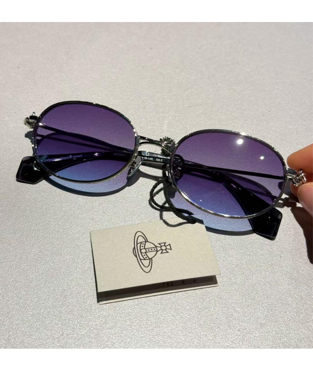 VIVIENNE WESTWOOD Серебряные металлические солнцезащитные очки, фото 5