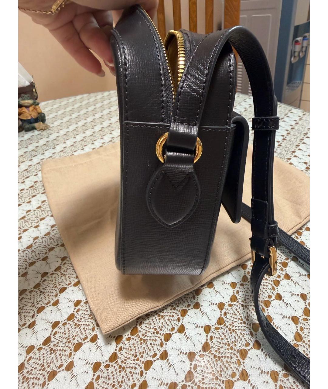 GUCCI Черная кожаная сумка через плечо, фото 2