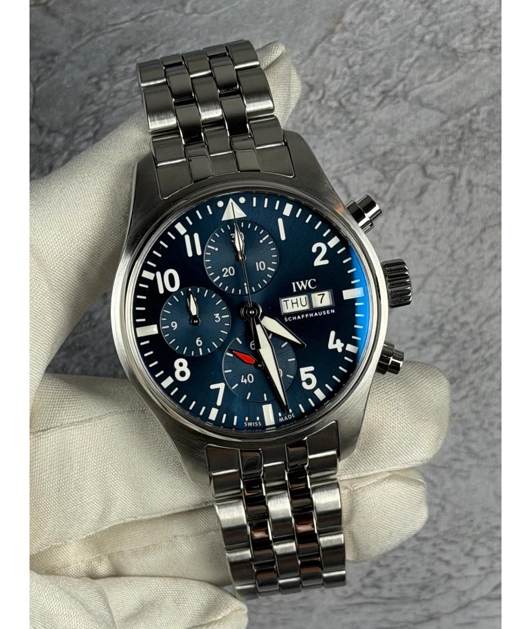 IWC Schaffhausen Синие металлические часы, фото 2