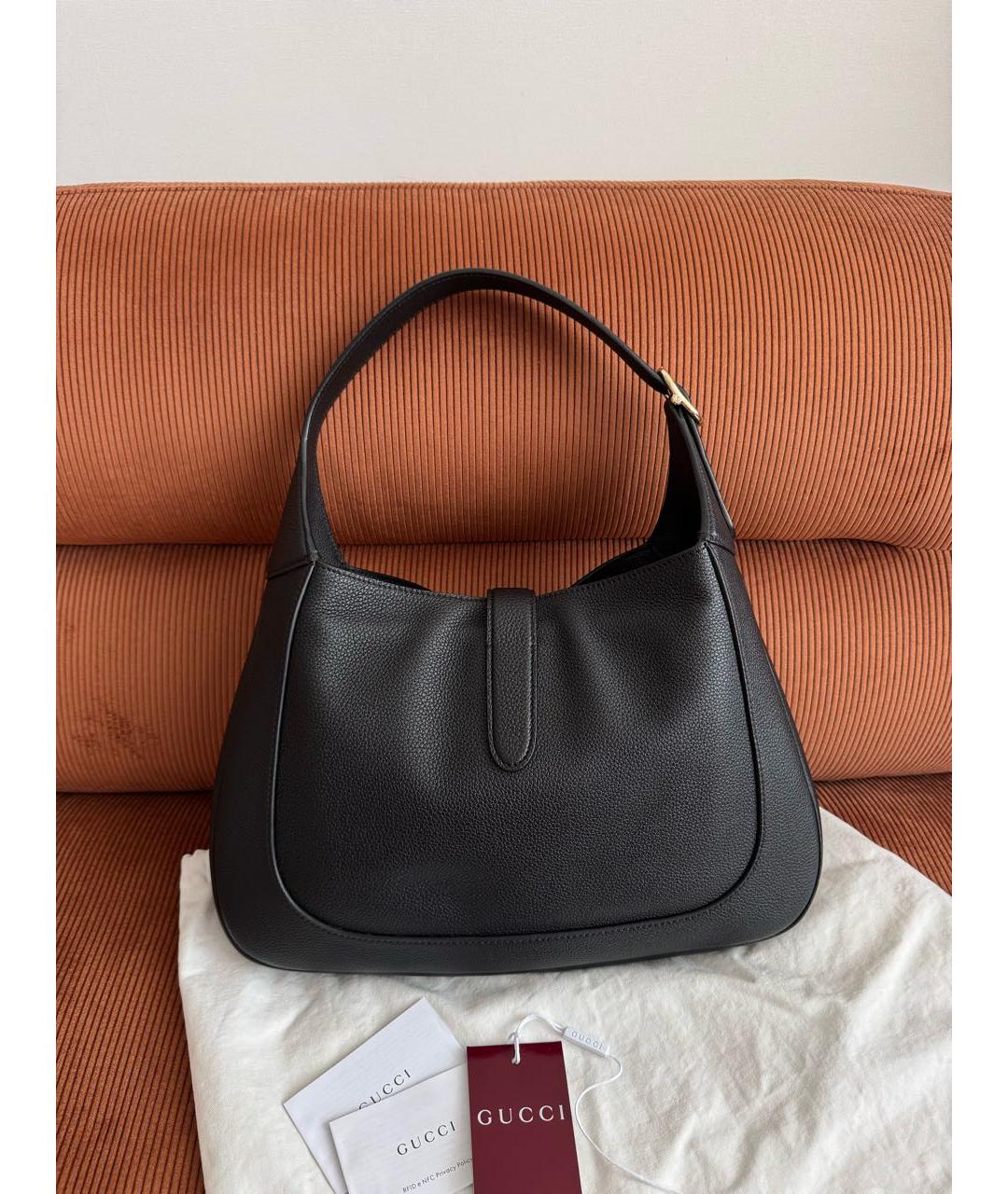 GUCCI Черная кожаная сумка с короткими ручками, фото 3
