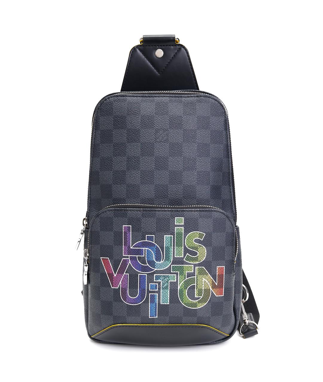 LOUIS VUITTON Серая кожаная барсетка, фото 7