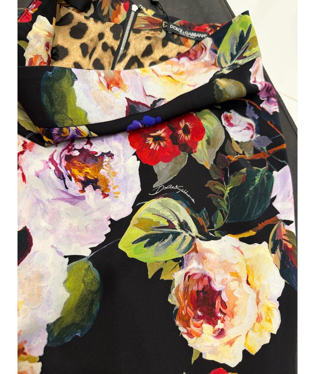 DOLCE&GABBANA Мульти шелковая юбка миди, фото 6