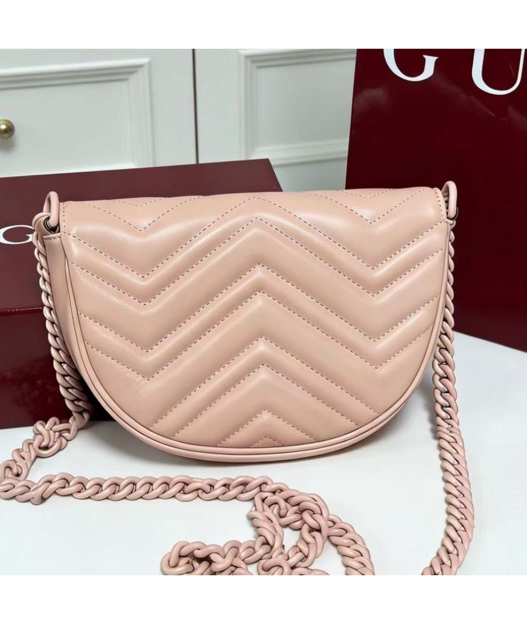 GUCCI Розовая кожаная сумка через плечо, фото 8