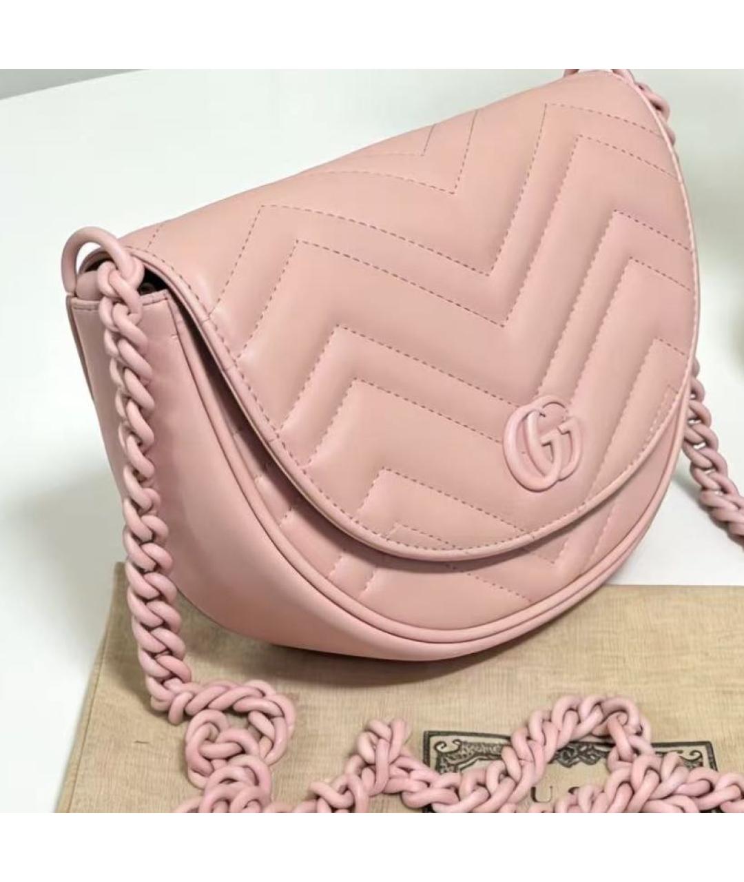 GUCCI Розовая кожаная сумка через плечо, фото 6