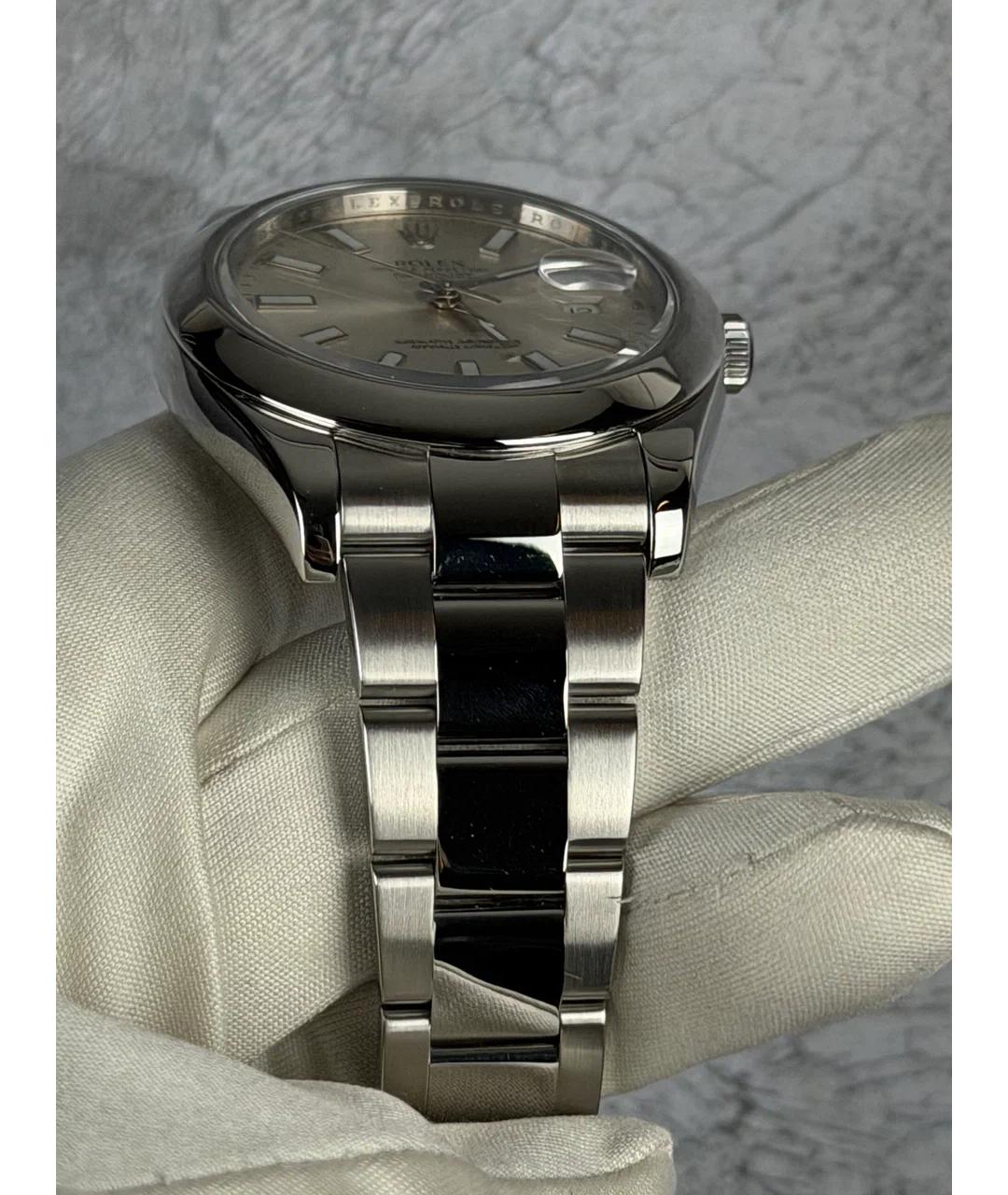 ROLEX Серые металлические часы, фото 5