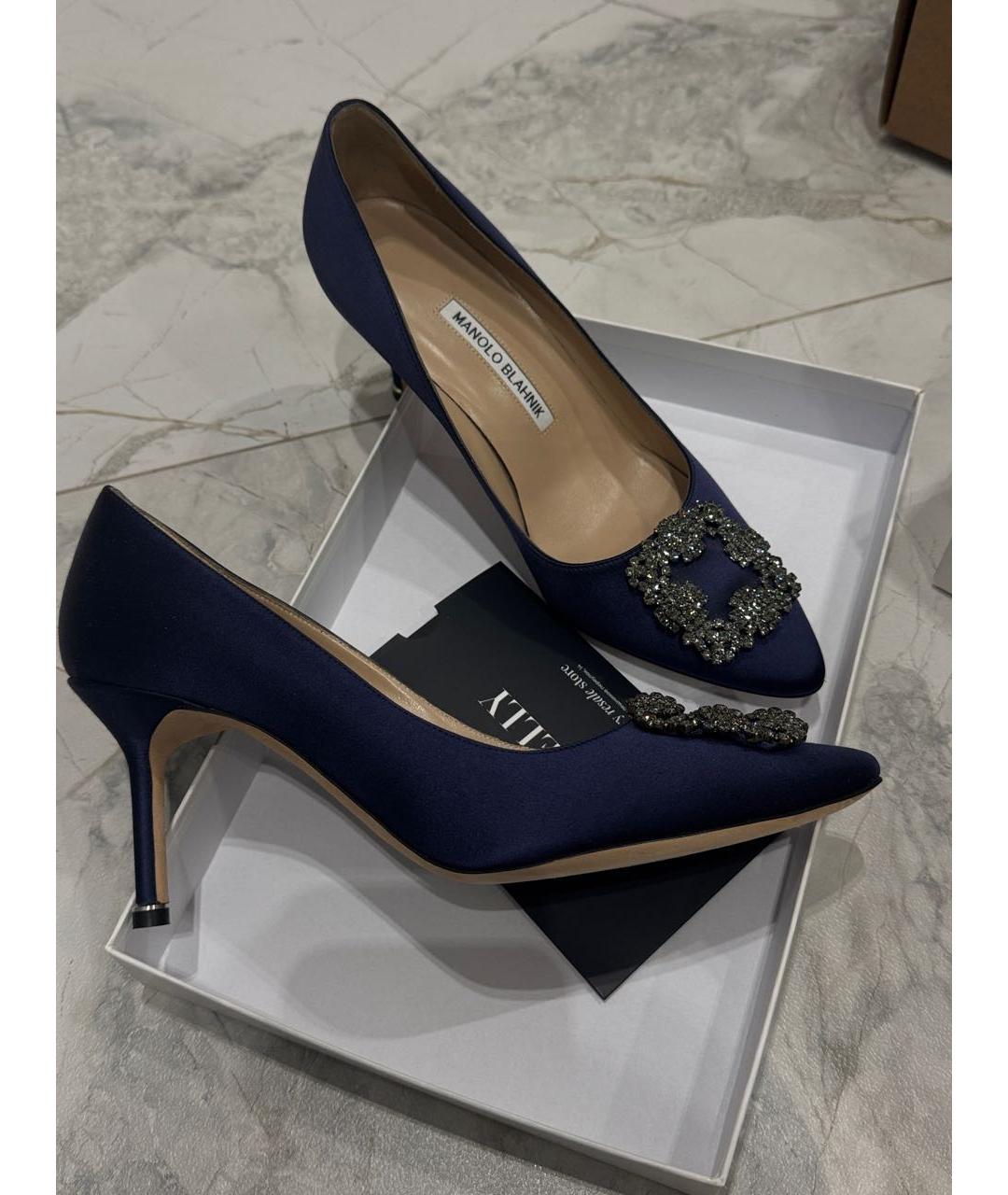 MANOLO BLAHNIK Фиолетовые текстильные туфли, фото 5