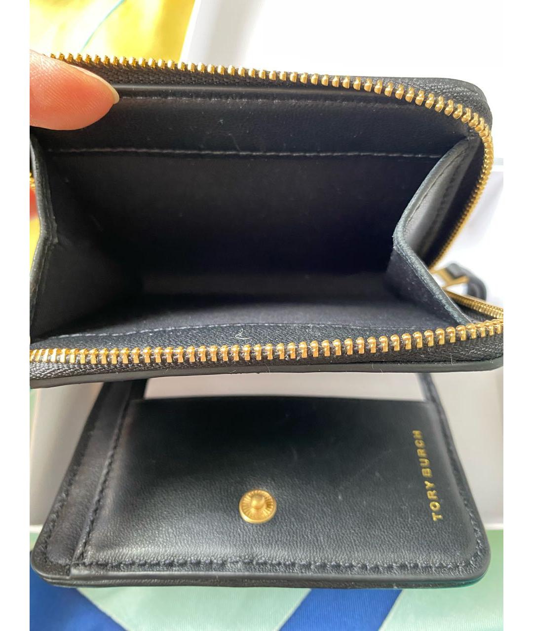 TORY BURCH Черный кожаный кошелек, фото 5