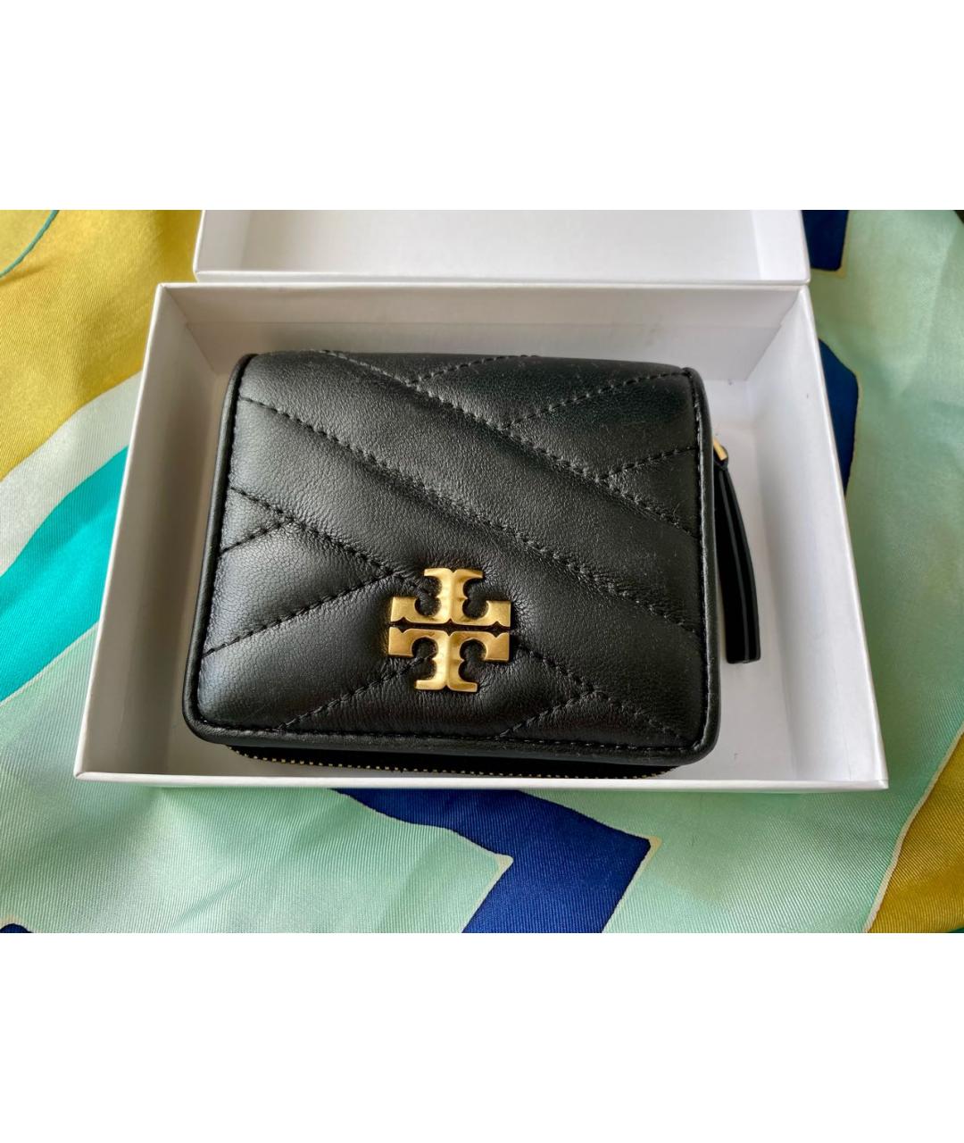 TORY BURCH Черный кожаный кошелек, фото 2