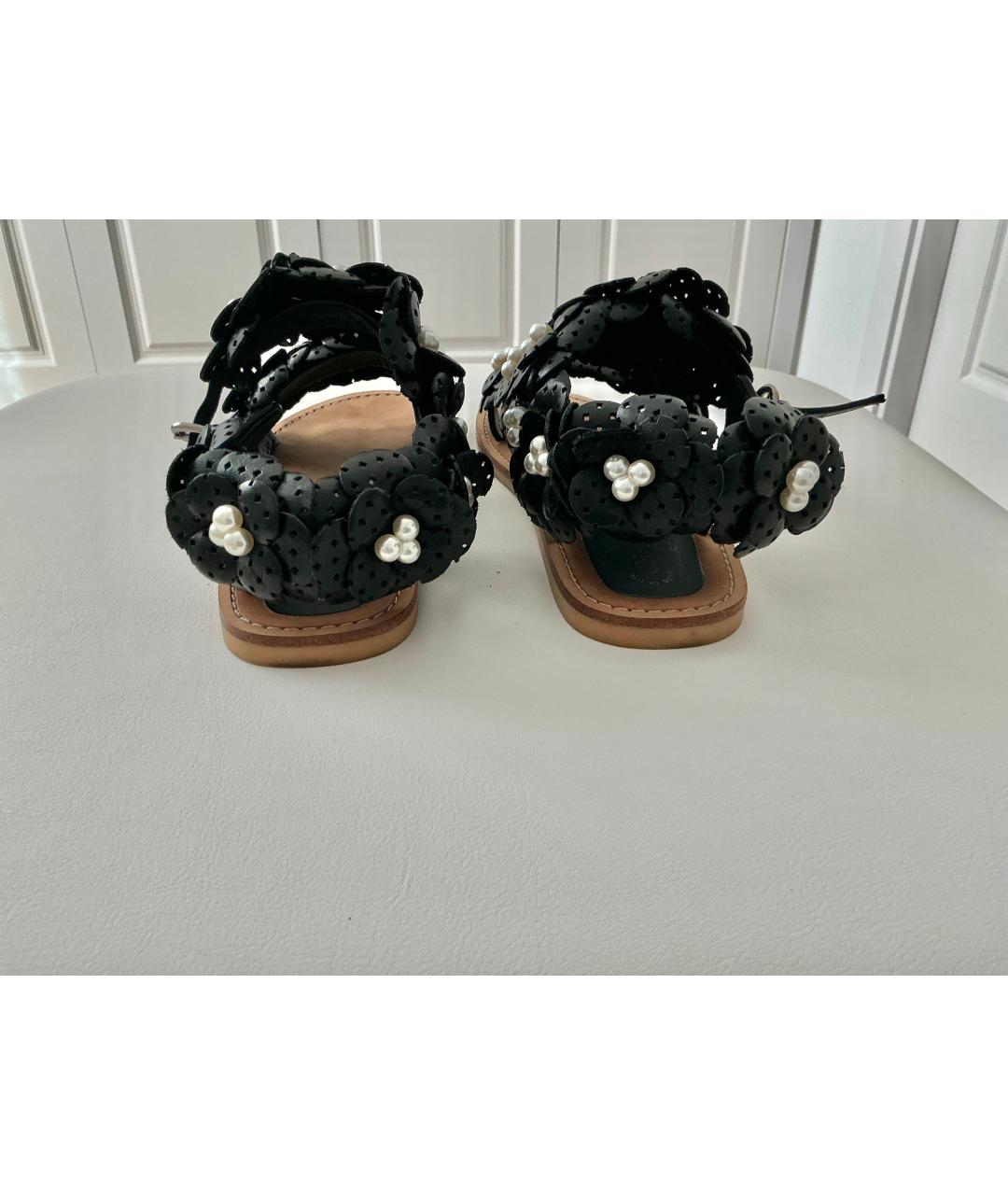 CHANEL Черные кожаные босоножки, фото 3