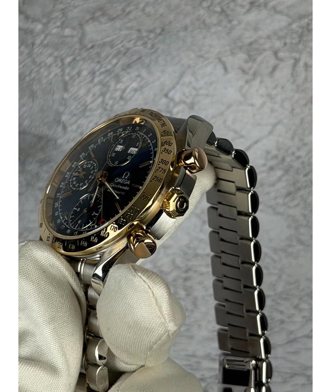 OMEGA Синие часы из желтого золота, фото 3