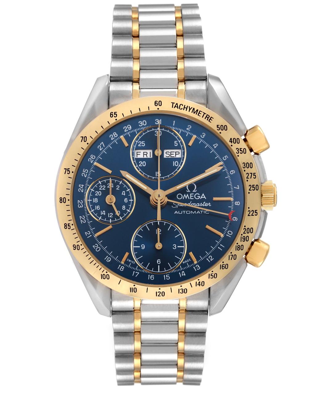 OMEGA Синие часы из желтого золота, фото 1