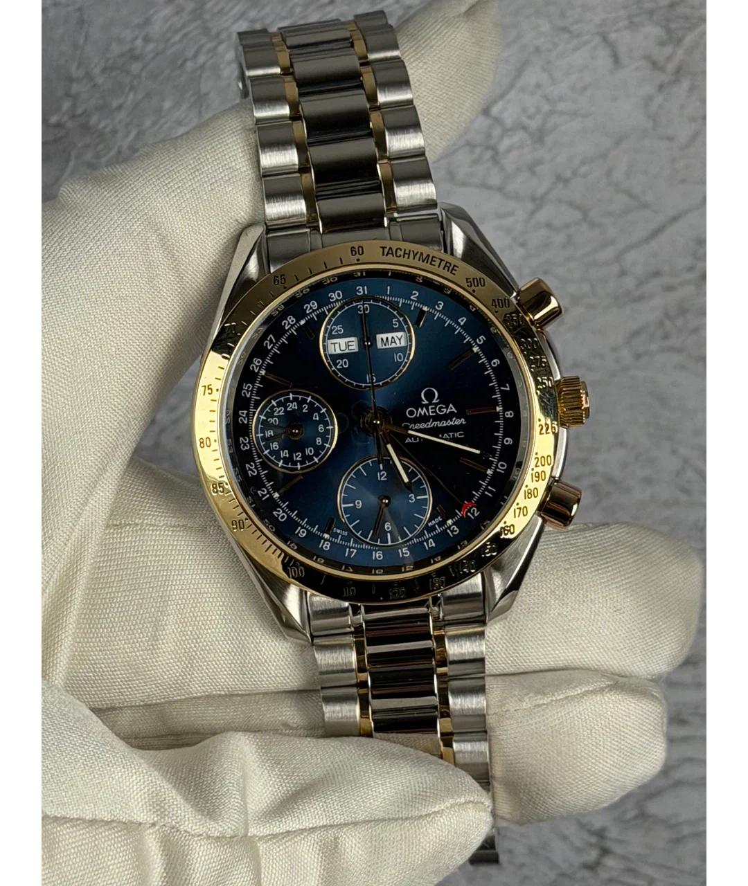 OMEGA Синие часы из желтого золота, фото 2