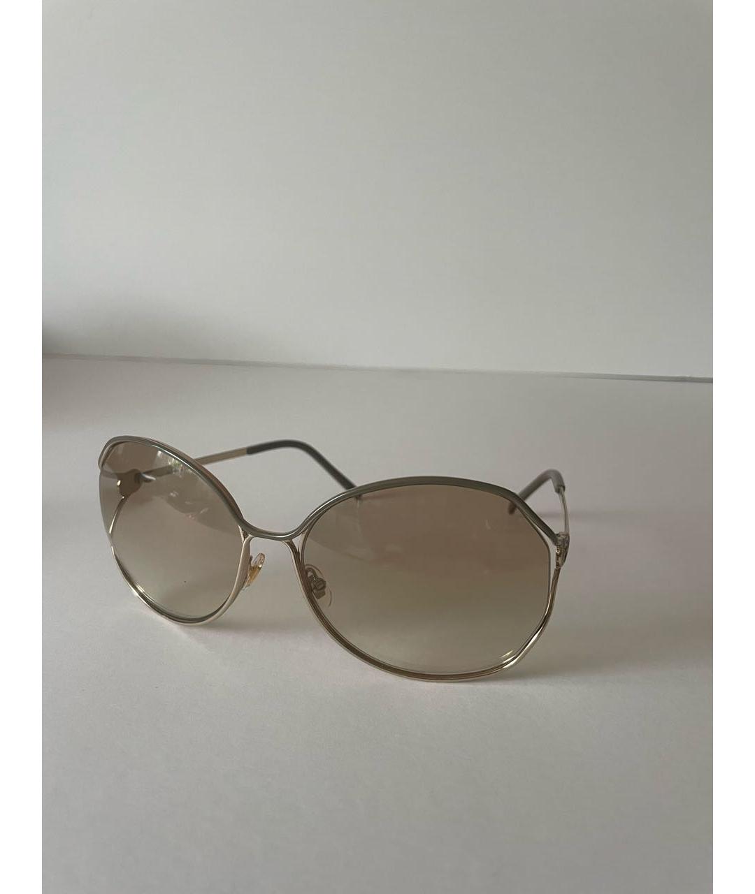 GUCCI Золотые металлические солнцезащитные очки, фото 2