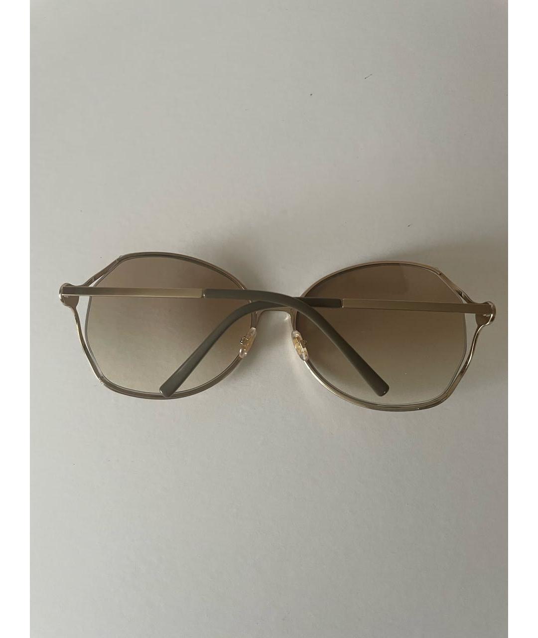 GUCCI Золотые металлические солнцезащитные очки, фото 8
