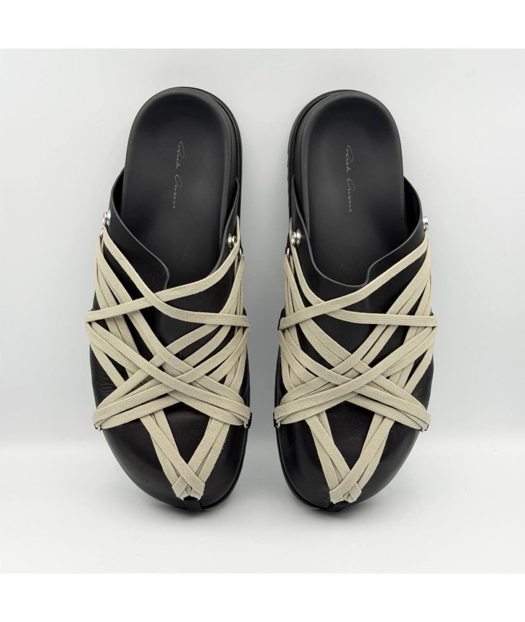 RICK OWENS Черные шлепанцы, фото 2