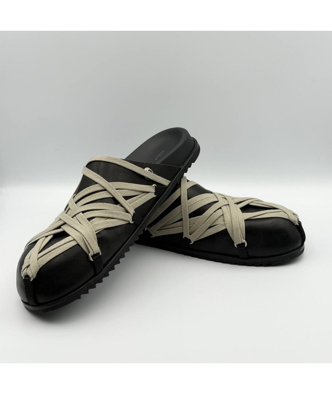 RICK OWENS Черные шлепанцы, фото 3