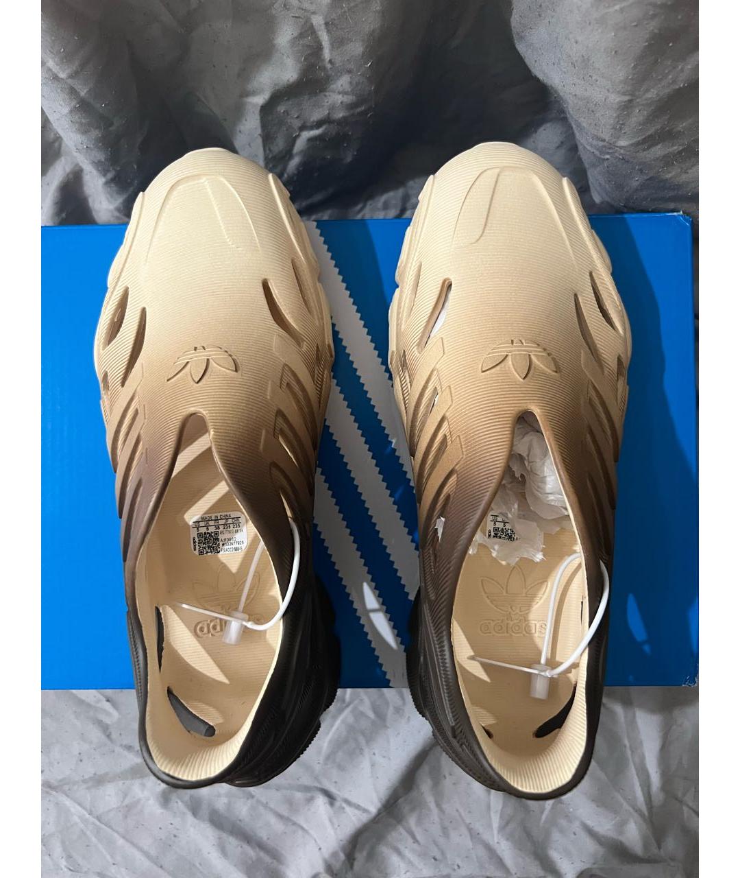 ADIDAS Бежевые резиновые слипоны, фото 3
