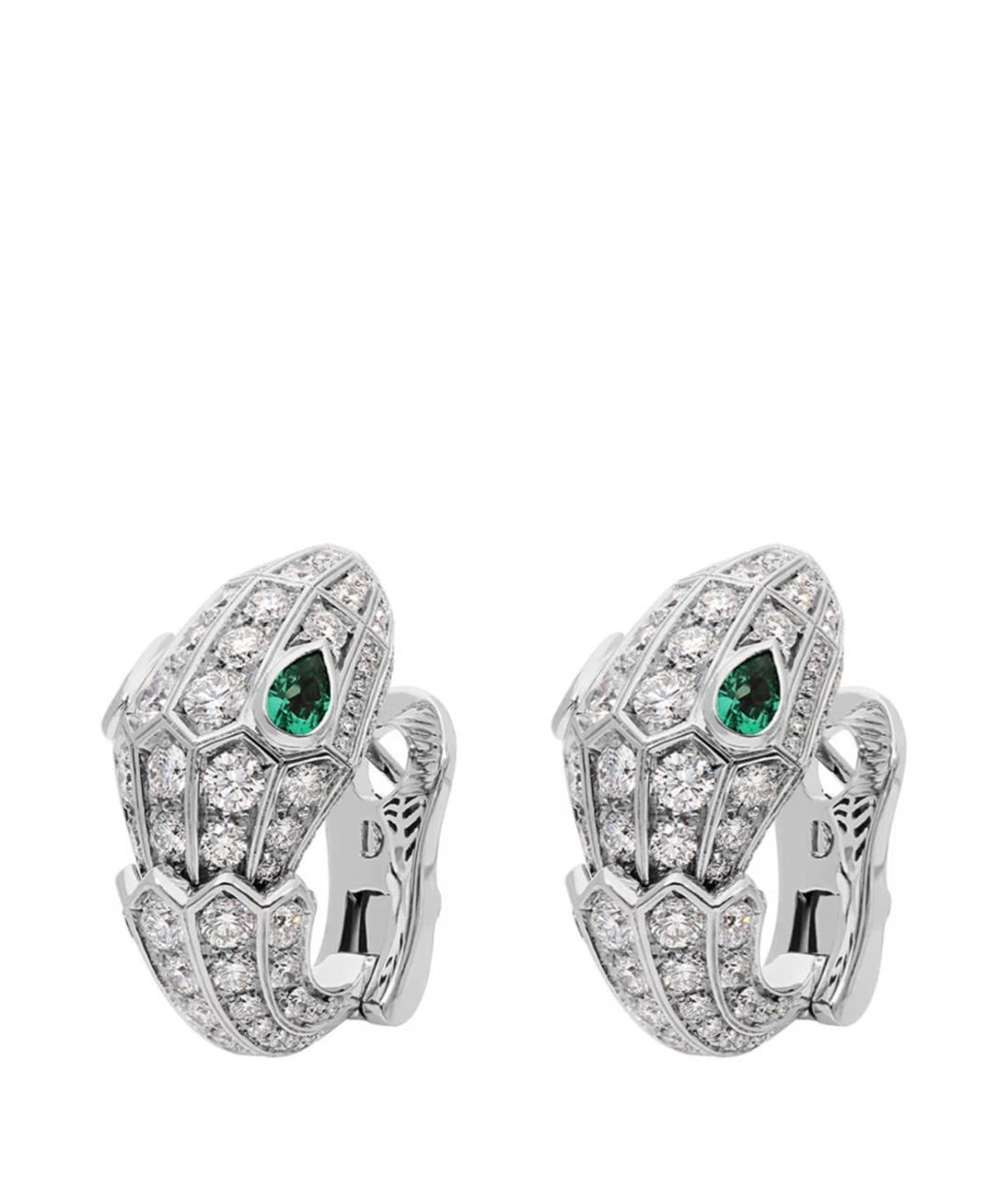 BVLGARI Серебряные серьги из белого золота, фото 2