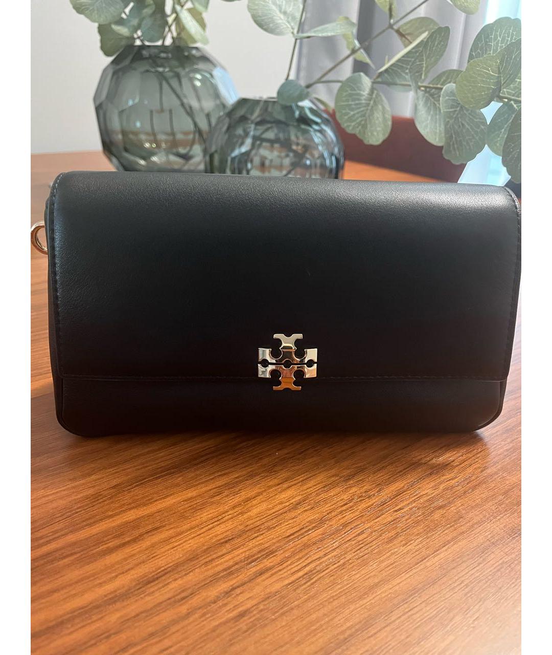 TORY BURCH Черная кожаная сумка через плечо, фото 2