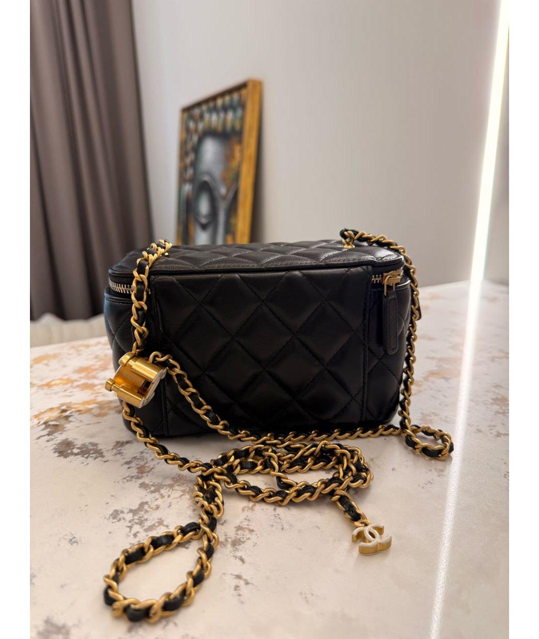 CHANEL Черная кожаная сумка через плечо, фото 3