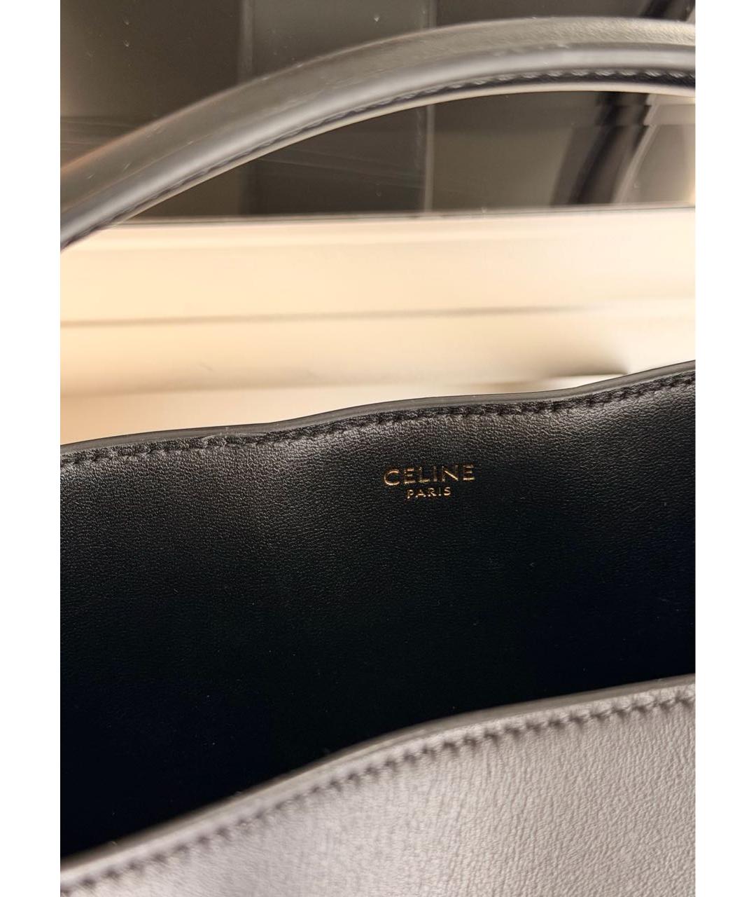 CELINE Черная кожаная сумка тоут, фото 4