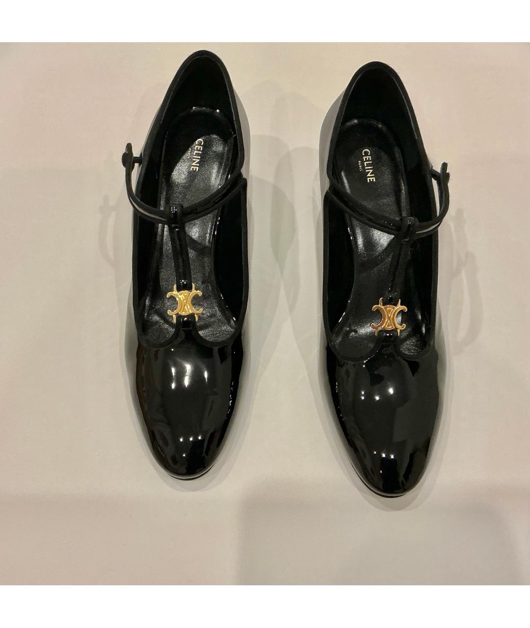 CELINE Черные туфли из лакированной кожи, фото 6