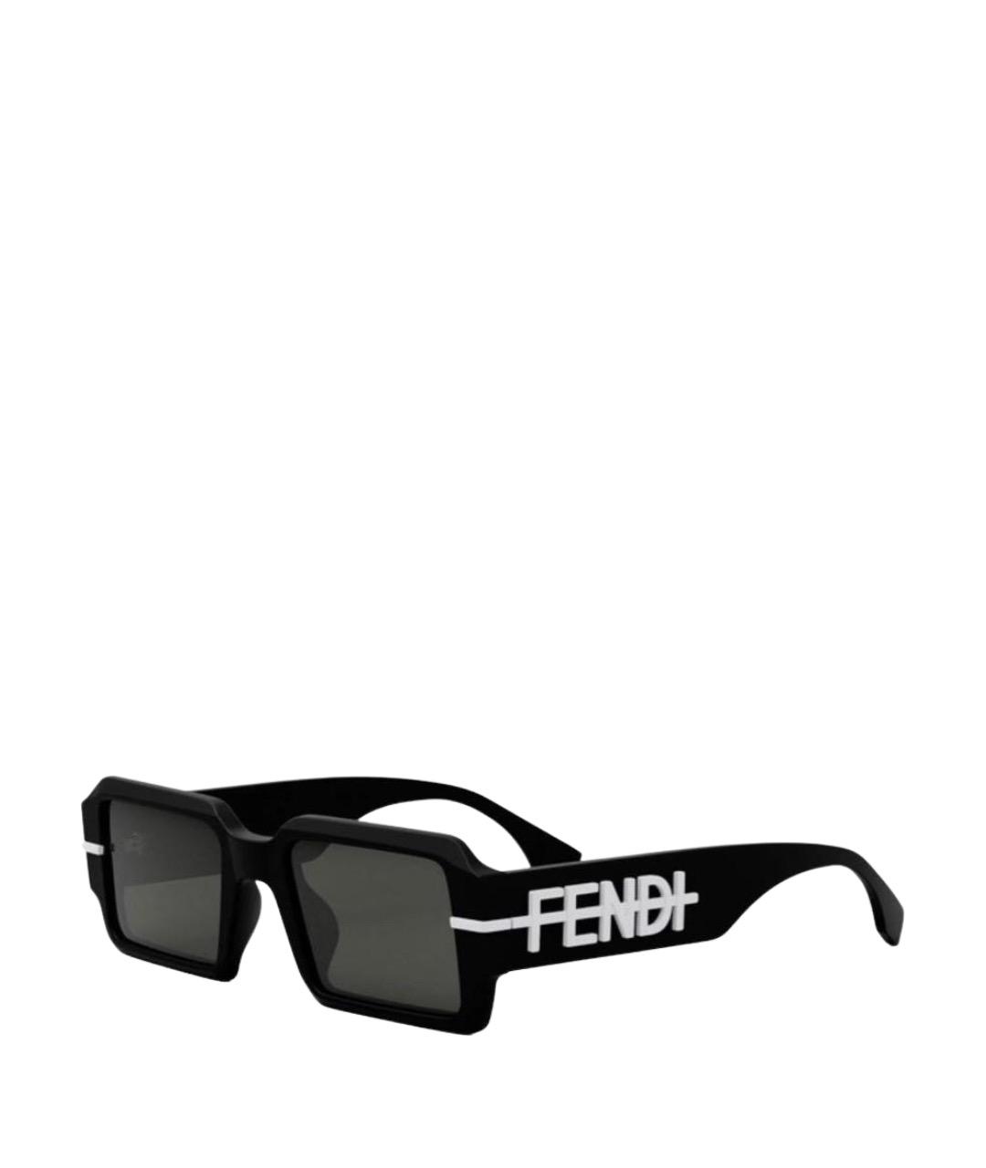 FENDI Черные пластиковые солнцезащитные очки, фото 1