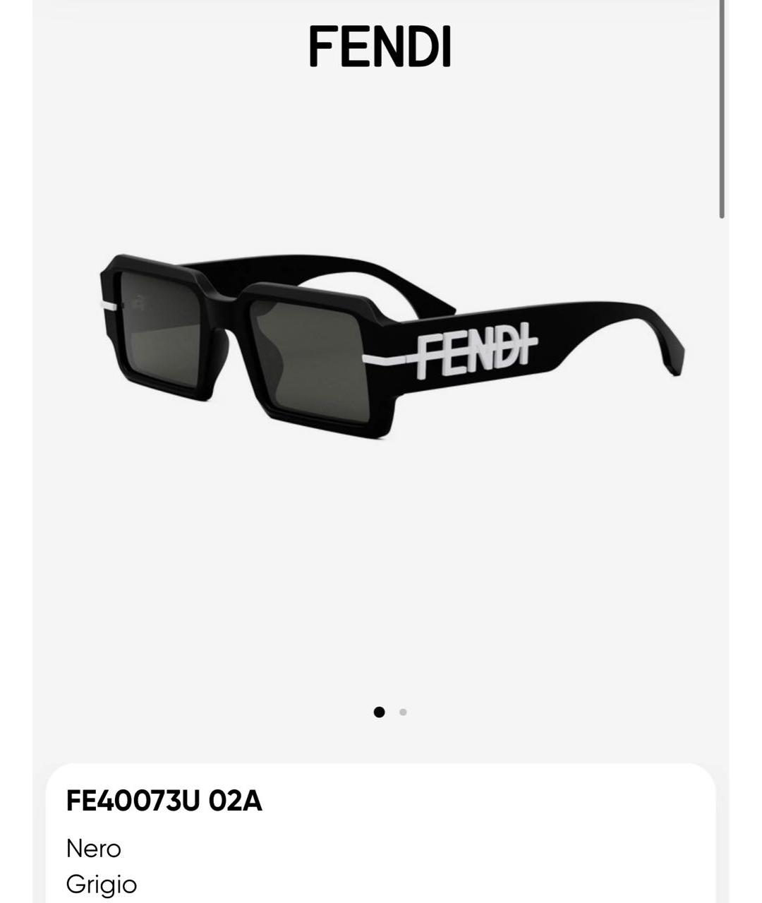 FENDI Черные пластиковые солнцезащитные очки, фото 9
