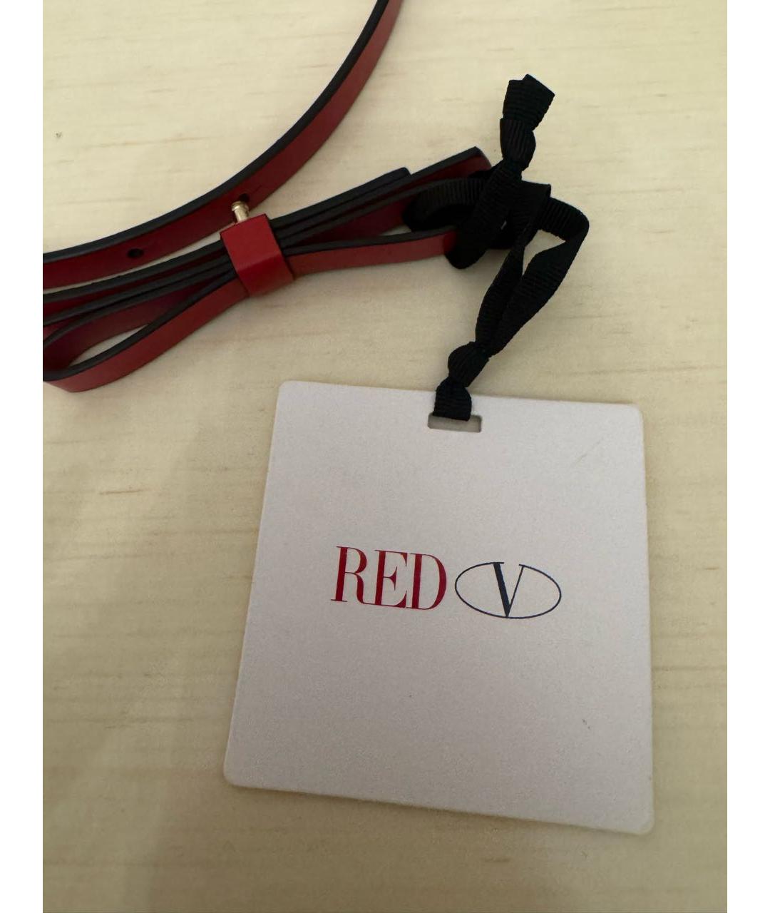 RED VALENTINO Красный кожаный ремень, фото 4
