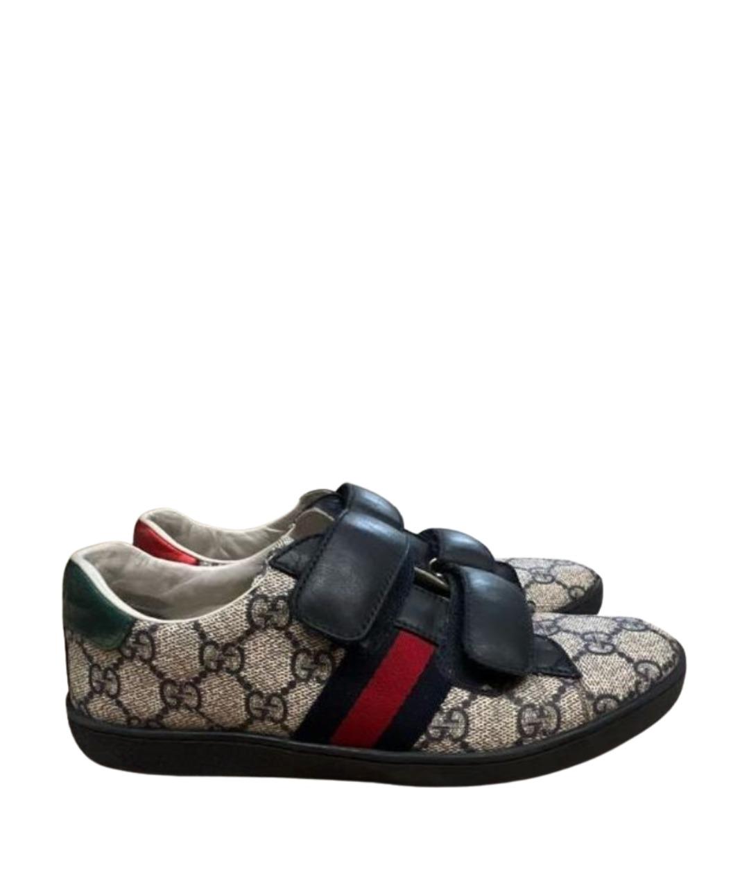 GUCCI Бежевые кеды, фото 1
