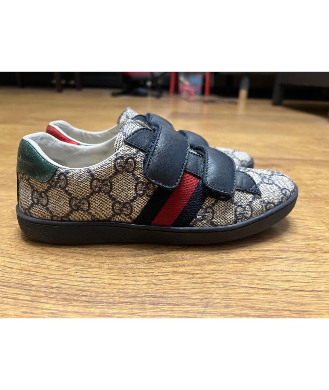GUCCI Бежевые кеды, фото 4