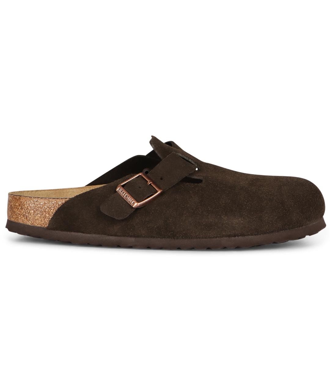 BIRKENSTOCK Коричневые замшевые шлепанцы, фото 2