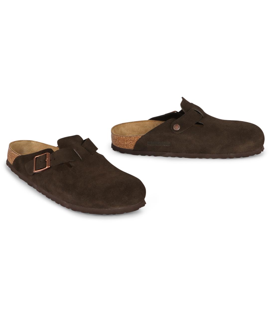 BIRKENSTOCK Коричневые замшевые шлепанцы, фото 3