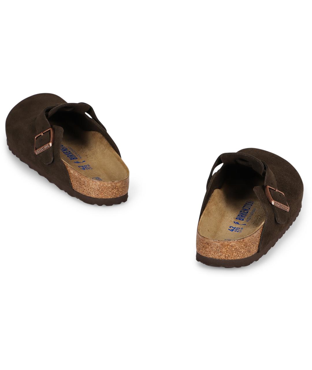 BIRKENSTOCK Коричневые замшевые шлепанцы, фото 4