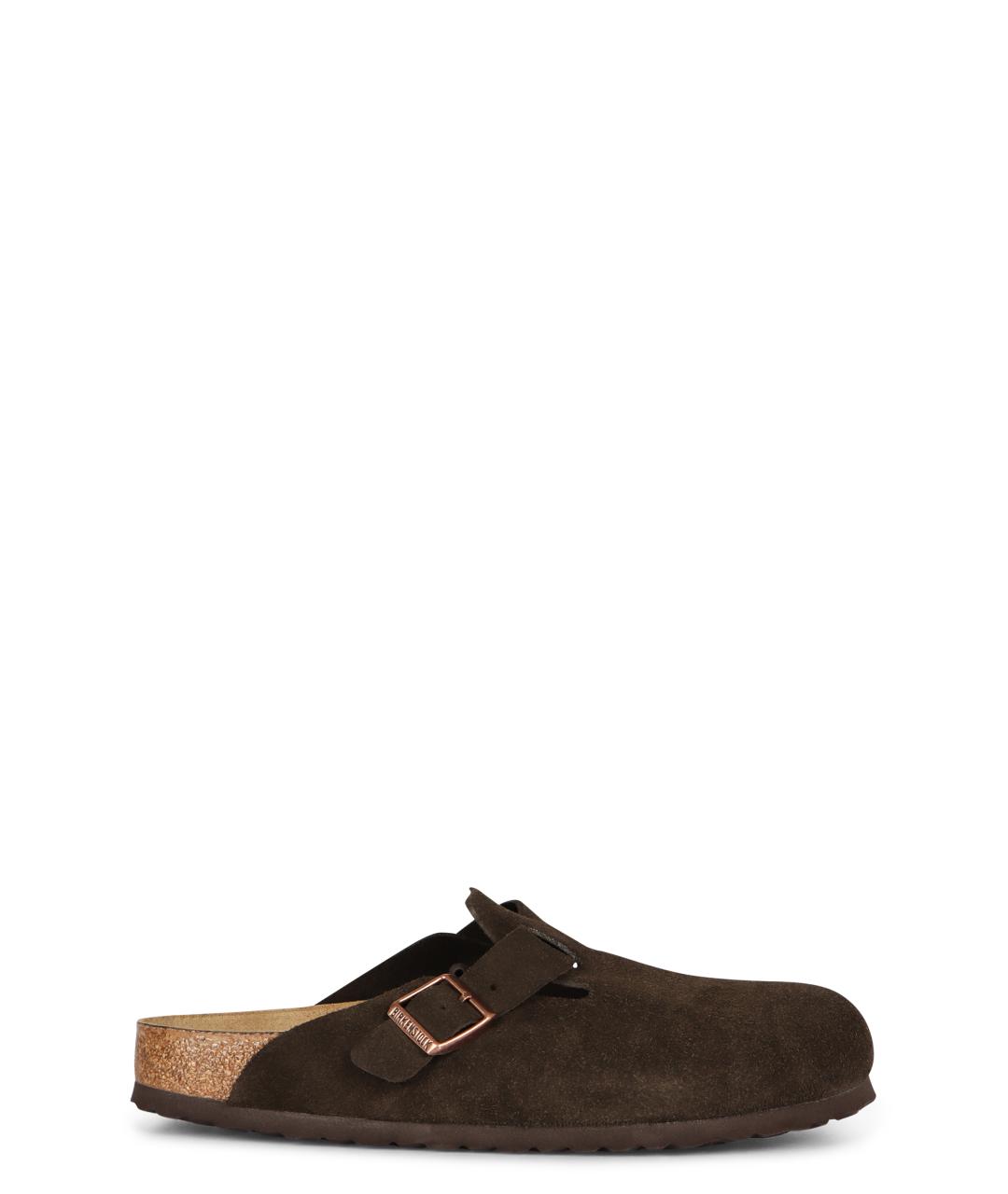 BIRKENSTOCK Коричневые замшевые шлепанцы, фото 1
