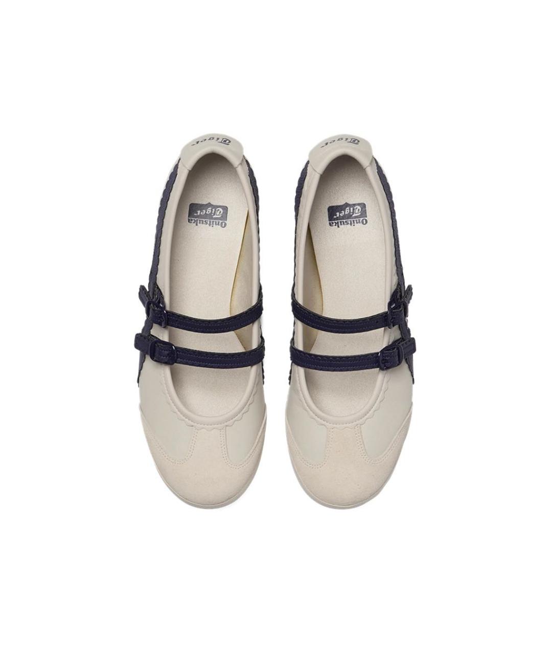 ONITSUKA TIGER Бежевые кожаные балетки, фото 6