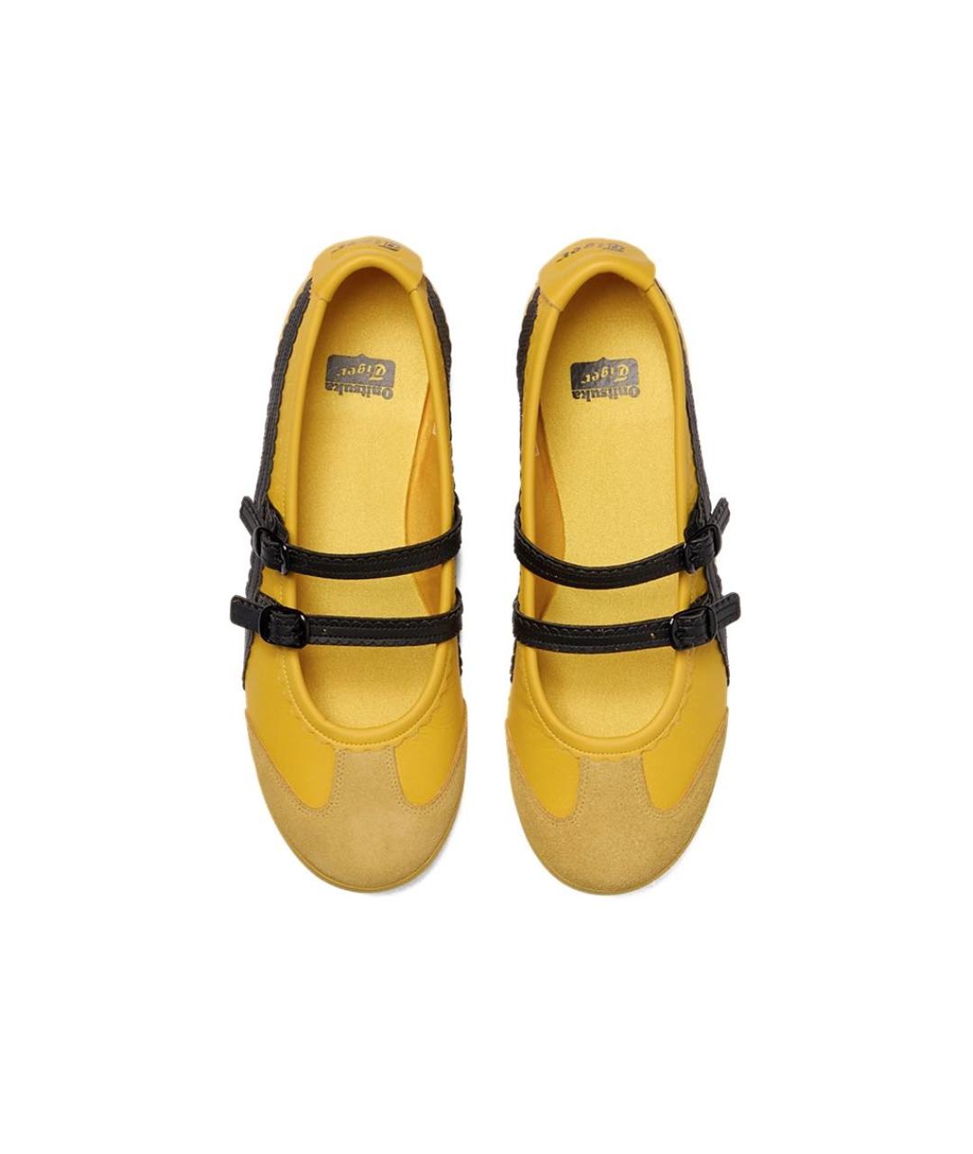 ONITSUKA TIGER Желтые кожаные балетки, фото 6
