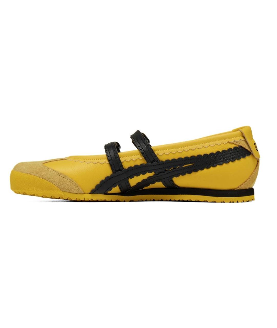 ONITSUKA TIGER Желтые кожаные балетки, фото 3