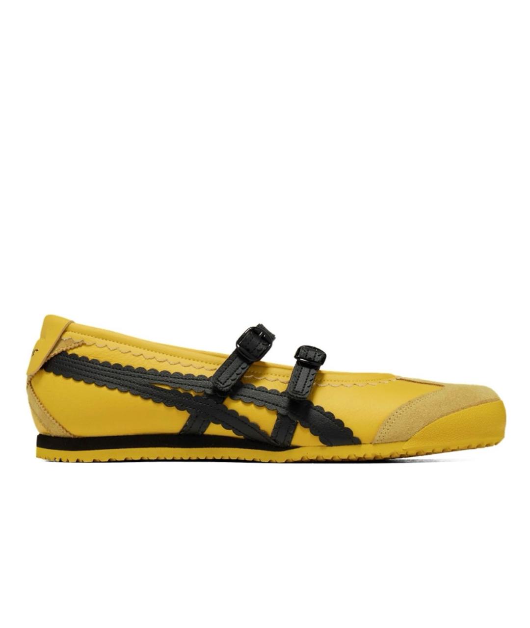 ONITSUKA TIGER Желтые кожаные балетки, фото 1