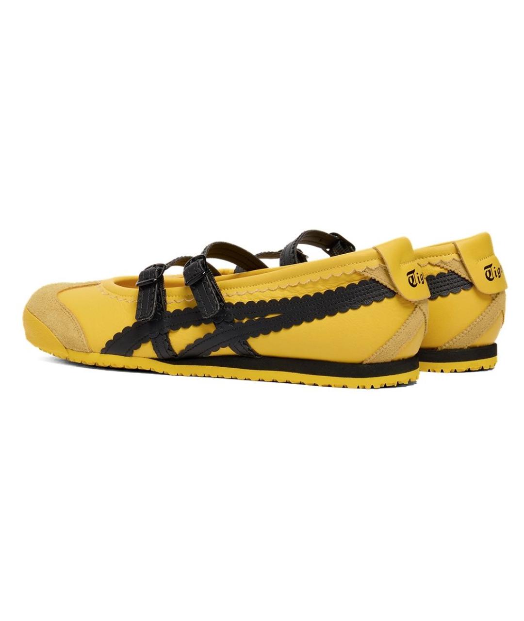 ONITSUKA TIGER Желтые кожаные балетки, фото 4