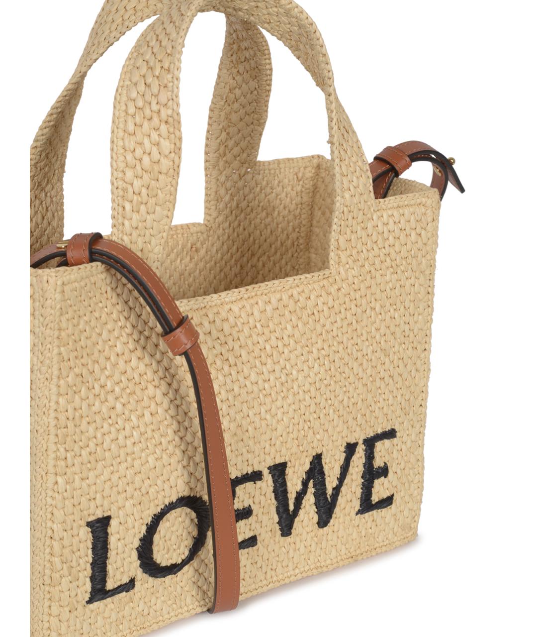 LOEWE Бежевая сумка тоут, фото 4