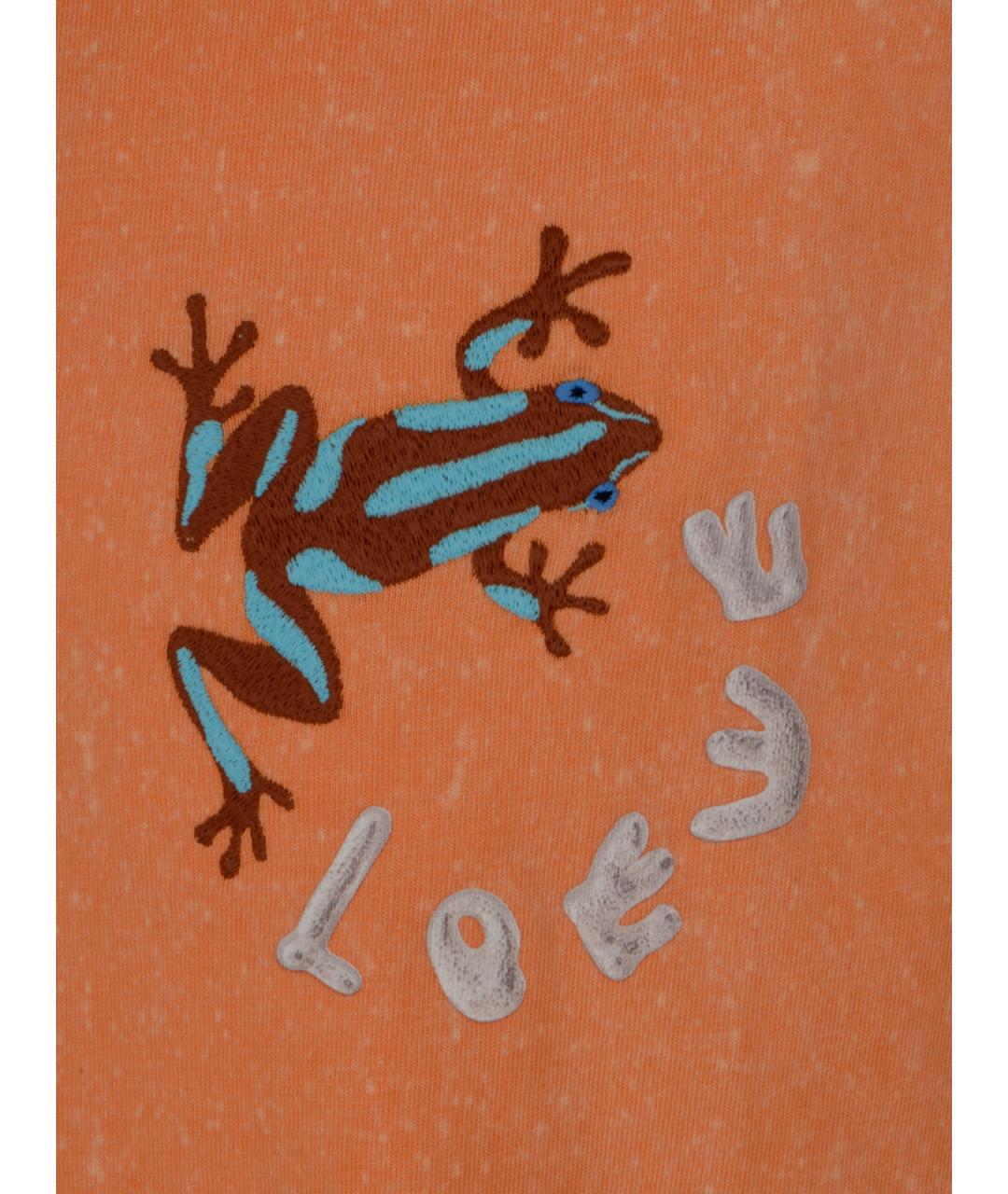 LOEWE Оранжевая хлопковая футболка, фото 4