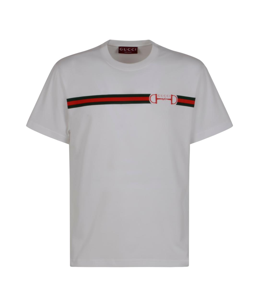 GUCCI Белая хлопковая футболка, фото 1