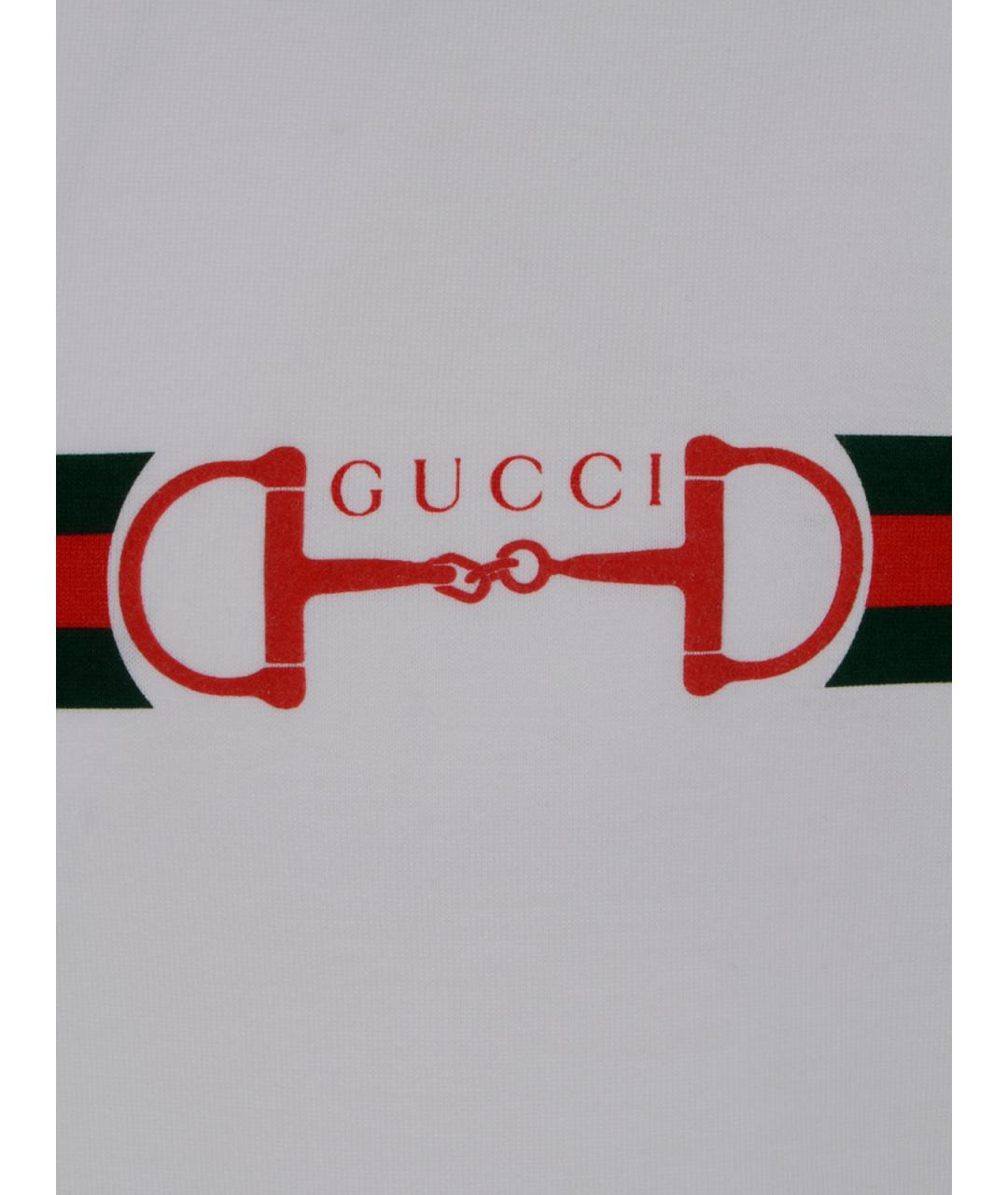 GUCCI Белая хлопковая футболка, фото 3