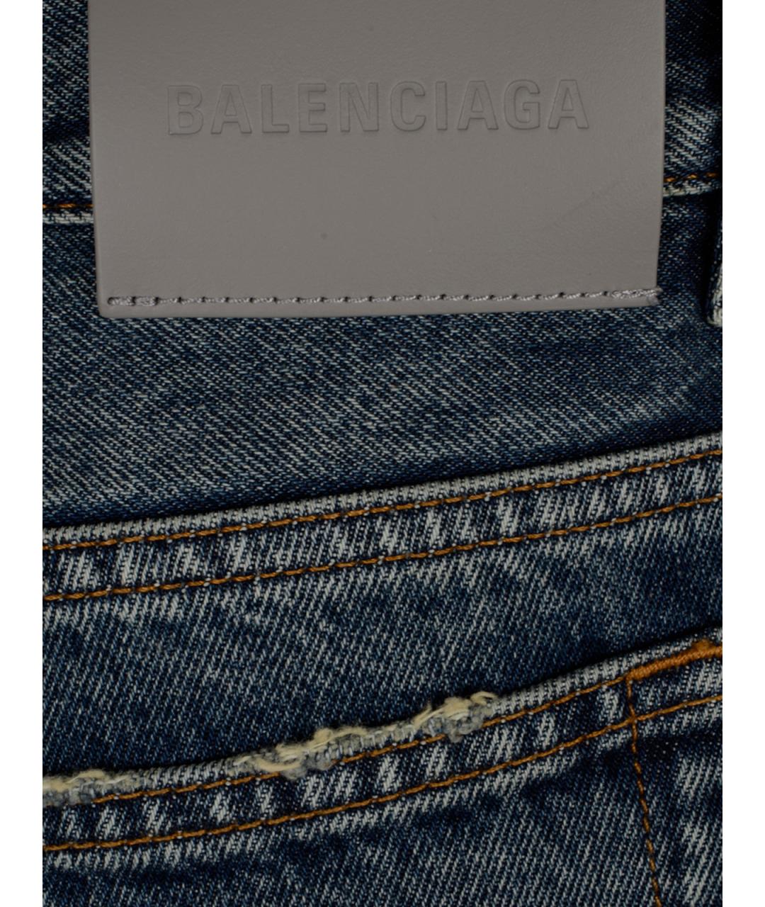 BALENCIAGA Синие хлопковые прямые джинсы, фото 3