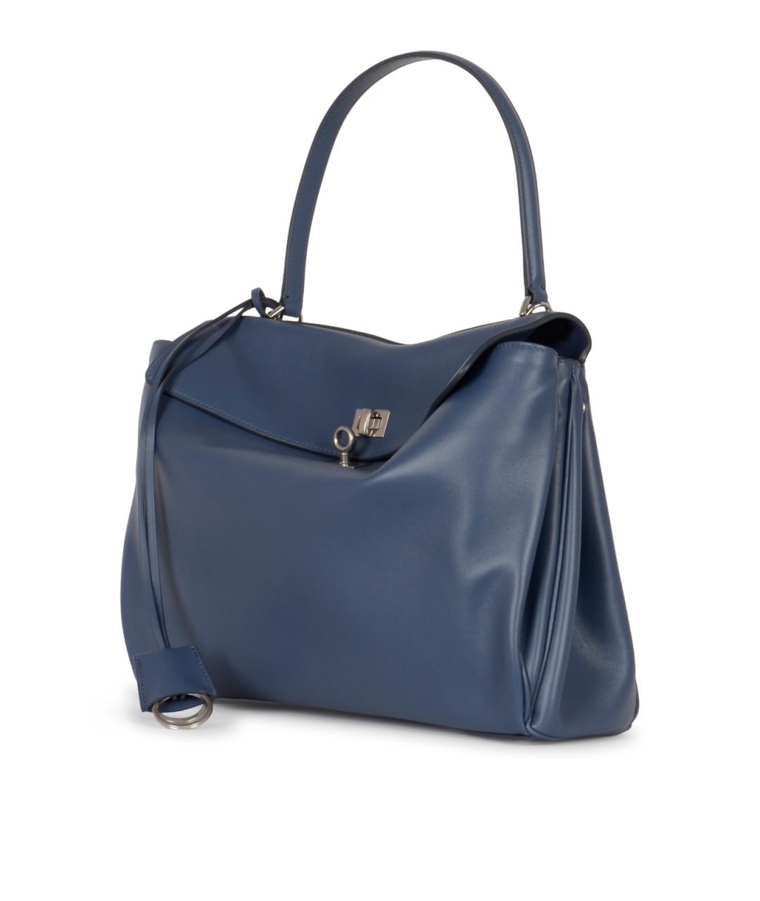 BALENCIAGA Синяя кожаная сумка тоут, фото 2